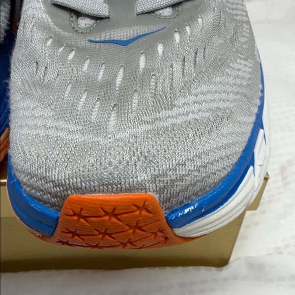 Hoka Gray Sneakers with Orange and Blue Accents - Picture 8 of 15